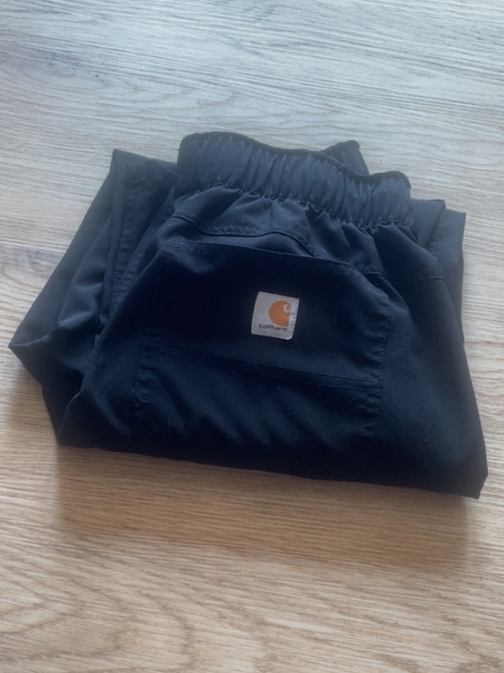 Carhartt Black Women's Boot Cut Scrub Pants with Logo Patch
